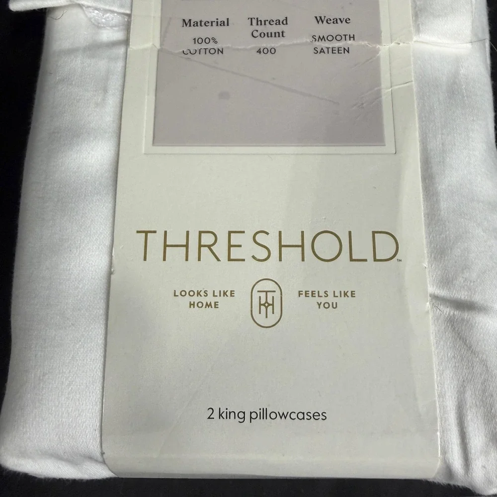 King Solid Performance 400 Thread Count Pillowcase Set White - Threshold